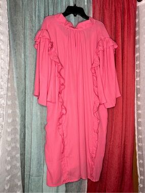 Elegant Pink Ruffle Dress